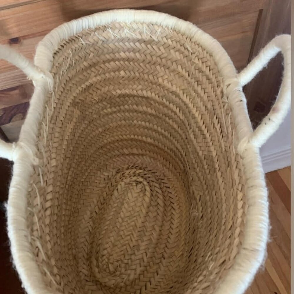 NWT Handwoven tote basket bag- Straw tote bag - straw bag - woven bag - beach - Picture 5 of 6